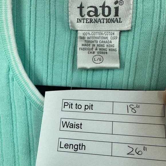 Tabi International Sleeveless Ribbed Top Mint - Picture 8 of 8